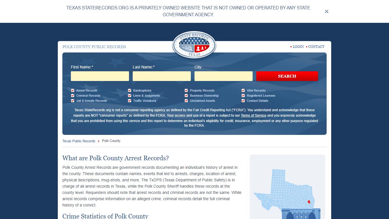 Polk County Arrest, Court, and Public Records | StateRecords.org